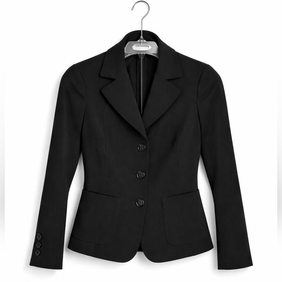 MAX MARA Cady Tailored Blazer Black Jacket Italy Office Business Capsule US 4 S - Picture 2 of 10